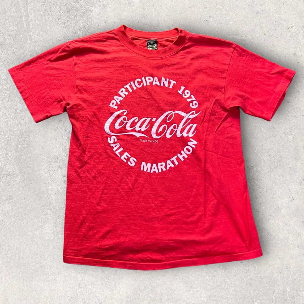 Vintage 1979 CocaCola Promo Single Stitch Graphic t shirt Red